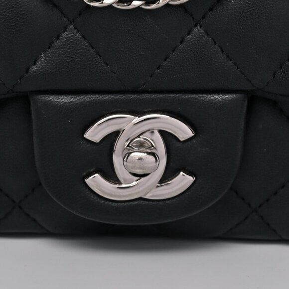 Lambskin Quilted Extra Mini Rectangular Flap Black - Picture 6 of 10